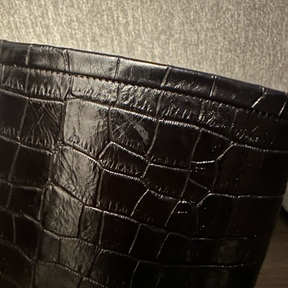 $1250 Dries Van Noten Brown Leather Croc Embossed Knee High Boots - Picture 9 of 9